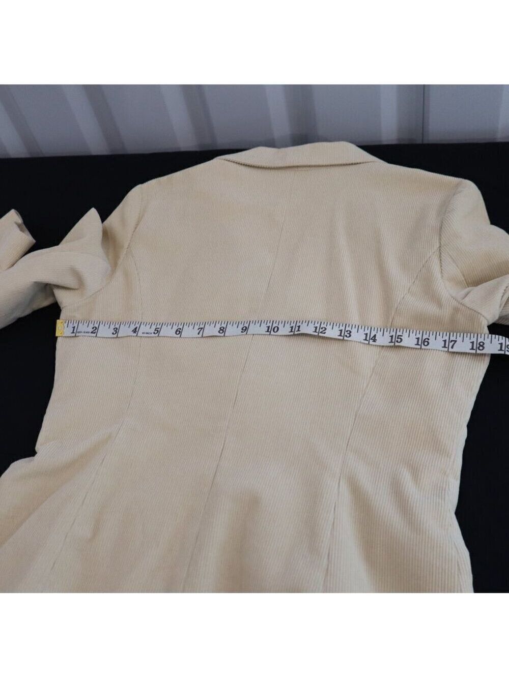 Juicy Couture Vintage Y2K Corduroy Blazer Cream Two Button Size Lg Made in USA - Picture 8 of 9